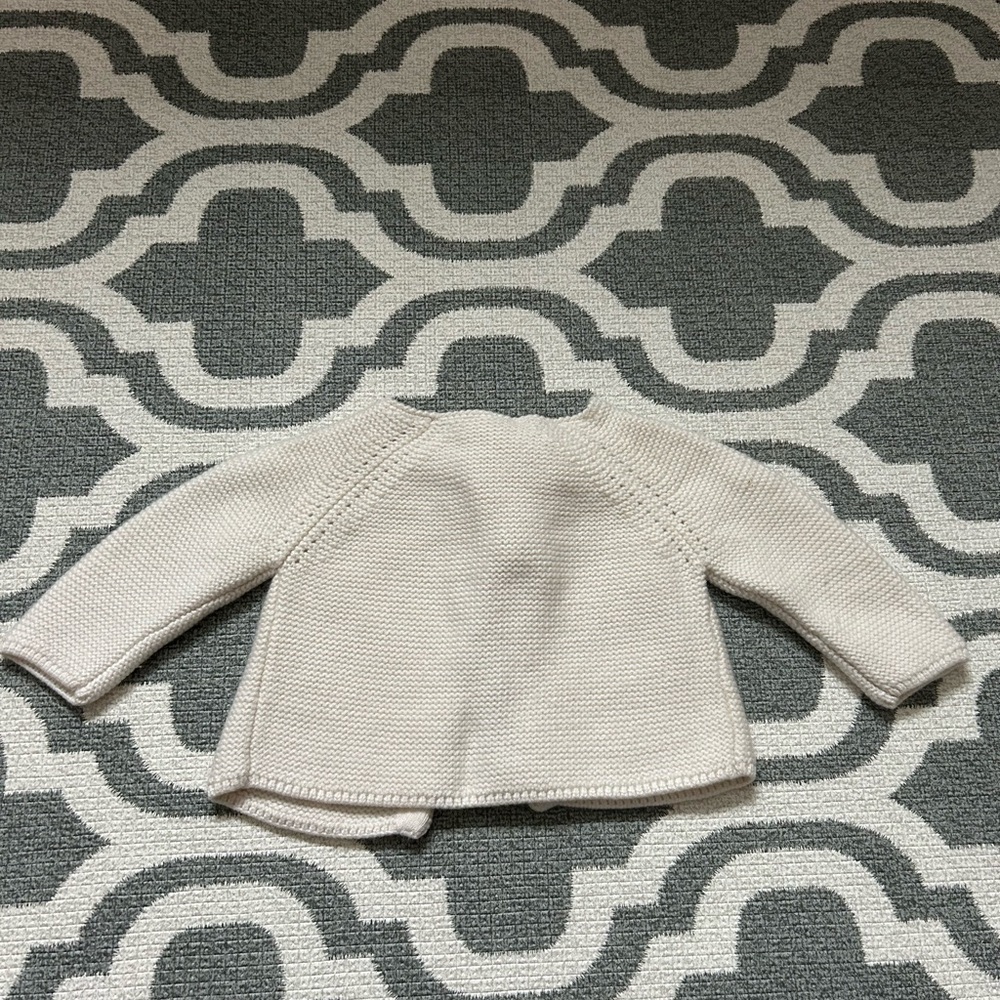 Jacadi Ivory Knit Baby Sweater - Picture 4 of 6